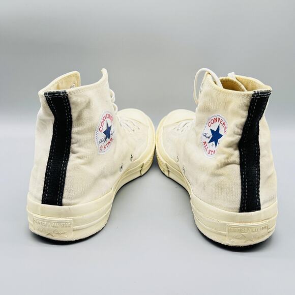 Converse Shoes Mens 11 Beige Chuck All Star Comme des Garcons Play High Top - Picture 6 of 10
